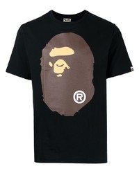 Мужская черная футболка с круглым вырезом с принтом от BAPE BLACK *A BATHING APE®