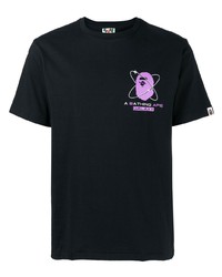 Мужская черная футболка с круглым вырезом с принтом от BAPE BLACK *A BATHING APE®