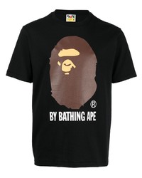 Мужская черная футболка с круглым вырезом с принтом от BAPE BLACK *A BATHING APE®