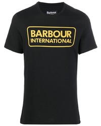 Мужская черная футболка с круглым вырезом с принтом от Barbour International