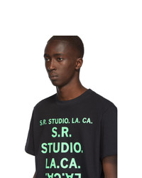 Мужская черная футболка с круглым вырезом с принтом от S.R. STUDIO. LA. CA.