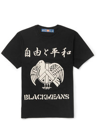 Мужская черная футболка с круглым вырезом с принтом от Blackmeans