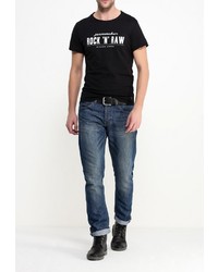 Мужская черная футболка с круглым вырезом с принтом от BLEND