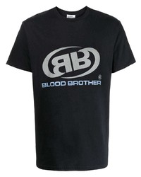 Мужская черная футболка с круглым вырезом с принтом от Blood Brother