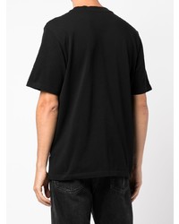 Мужская черная футболка с круглым вырезом с принтом от Wood Wood