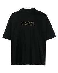 Мужская черная футболка с круглым вырезом с принтом от Bonsai
