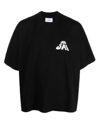 Мужская черная футболка с круглым вырезом с принтом от Bonsai