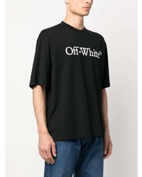 Мужская черная футболка с круглым вырезом с принтом от Off-White