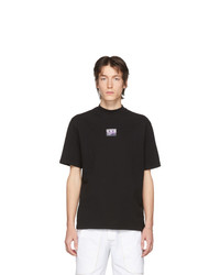 Мужская черная футболка с круглым вырезом с принтом от Boramy Viguier