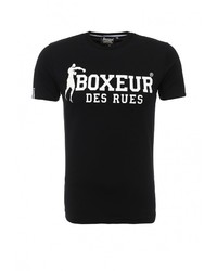 Мужская черная футболка с круглым вырезом с принтом от Boxeur Des Rues
