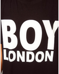 Женская черная футболка с круглым вырезом с принтом от Boy London