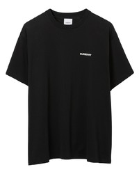 Мужская черная футболка с круглым вырезом с принтом от Burberry