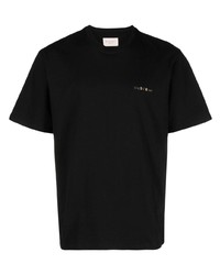 Мужская черная футболка с круглым вырезом с принтом от Buscemi