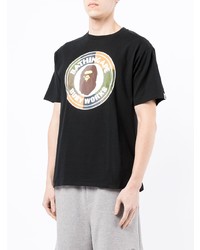 Мужская черная футболка с круглым вырезом с принтом от A Bathing Ape