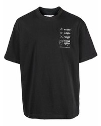 Мужская черная футболка с круглым вырезом с принтом от C2h4