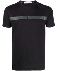 Мужская черная футболка с круглым вырезом с принтом от Calvin Klein Jeans