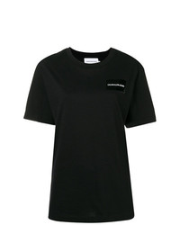 Женская черная футболка с круглым вырезом с принтом от Calvin Klein Jeans
