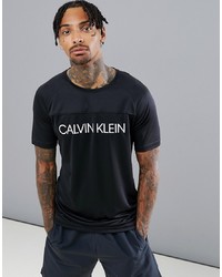 Мужская черная футболка с круглым вырезом с принтом от Calvin Klein Performance