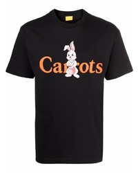 Мужская черная футболка с круглым вырезом с принтом от Carrots