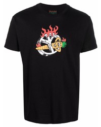 Мужская черная футболка с круглым вырезом с принтом от Carrots