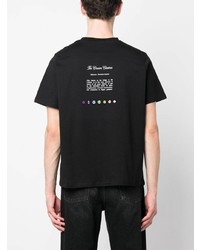Мужская черная футболка с круглым вырезом с принтом от Coperni