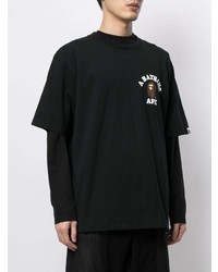 Мужская черная футболка с круглым вырезом с принтом от A Bathing Ape