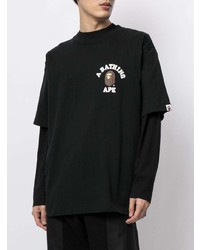 Мужская черная футболка с круглым вырезом с принтом от A Bathing Ape