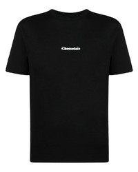 Мужская черная футболка с круглым вырезом с принтом от Chocoolate