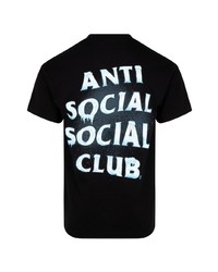 Мужская черная футболка с круглым вырезом с принтом от Anti Social Social Club