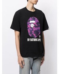 Мужская черная футболка с круглым вырезом с принтом от A Bathing Ape