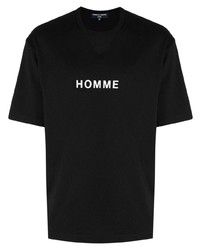 Мужская черная футболка с круглым вырезом с принтом от Comme des Garcons Homme