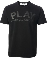 Мужская черная футболка с круглым вырезом с принтом от Comme des Garcons