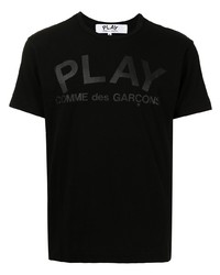 Мужская черная футболка с круглым вырезом с принтом от Comme Des Garcons Play