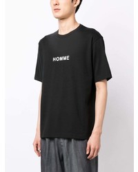 Мужская черная футболка с круглым вырезом с принтом от Comme des Garcons Homme