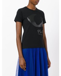 Женская черная футболка с круглым вырезом с принтом от Comme Des Garcons Play