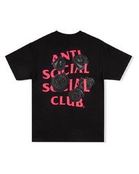 Мужская черная футболка с круглым вырезом с принтом от Anti Social Social Club