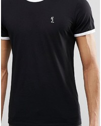 Мужская черная футболка с круглым вырезом с принтом от Religion