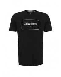 Мужская черная футболка с круглым вырезом с принтом от Criminal Damage
