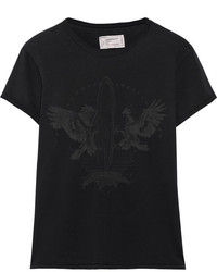 Женская черная футболка с круглым вырезом с принтом от Current/Elliott
