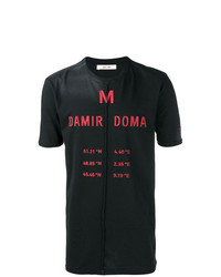 Мужская черная футболка с круглым вырезом с принтом от Damir Doma