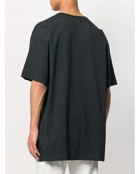 Мужская черная футболка с круглым вырезом с принтом от Paura