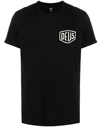Мужская черная футболка с круглым вырезом с принтом от Deus Ex Machina