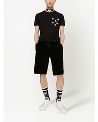 Мужская черная футболка с круглым вырезом с принтом от Dolce & Gabbana