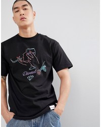 Мужская черная футболка с круглым вырезом с принтом от Diamond Supply