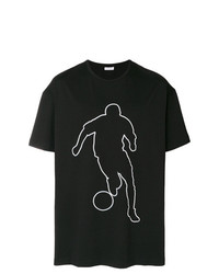 Мужская черная футболка с круглым вырезом с принтом от Dirk Bikkembergs
