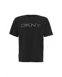 Мужская черная футболка с круглым вырезом с принтом от DKNY