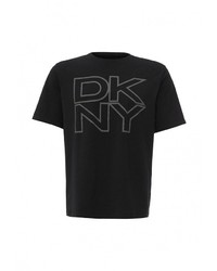 Мужская черная футболка с круглым вырезом с принтом от DKNY