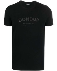 Мужская черная футболка с круглым вырезом с принтом от Dondup