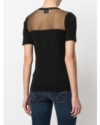 Женская черная футболка с круглым вырезом с принтом от Dondup