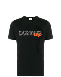 Мужская черная футболка с круглым вырезом с принтом от Dondup